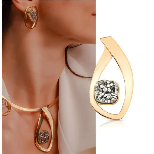 PINGENTE BANHADO OURO 18K - DRUSA PLATINA