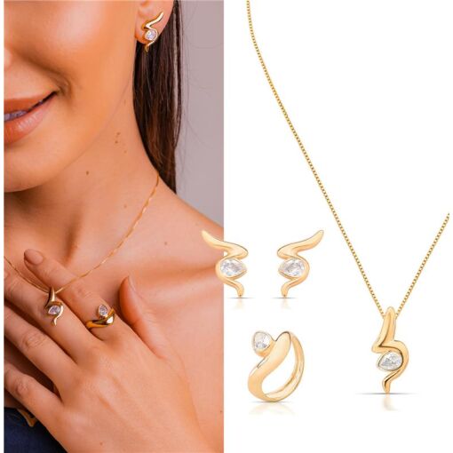 COLAR BANHADO OURO 18K - PEDRA ZIRCÔNIA