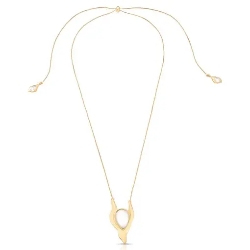 COLAR BANHADO OURO 18K -  QUARTZO DOLOMITA PEROLIZADA