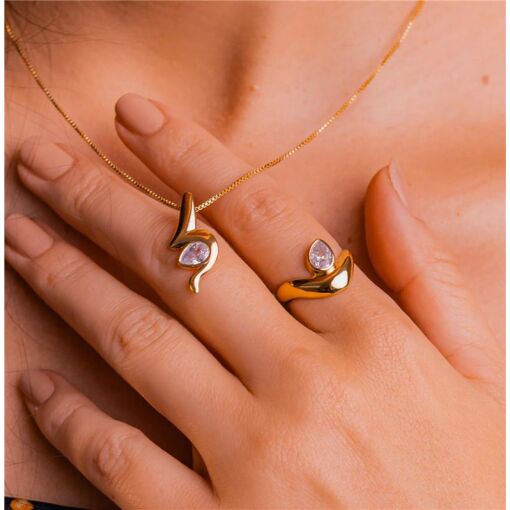 ANEL BANHADO OURO 18K - PEDRA ZIRCÔNIA