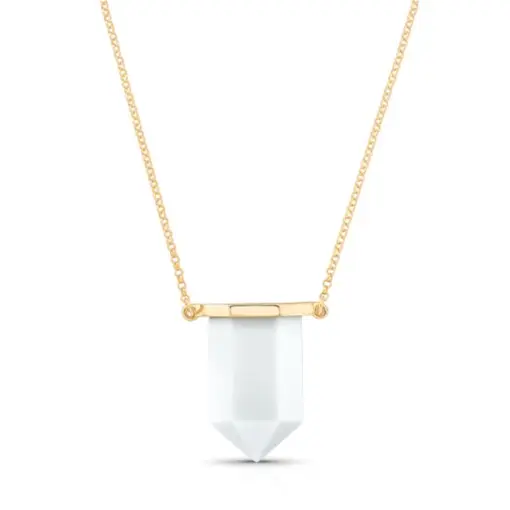 COLAR BANHADO OURO 18K -  PORCELANA PEROLIZADA