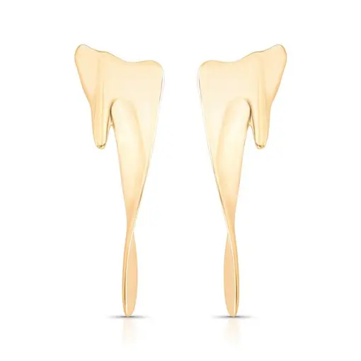 BRINCO ORGÂNICO BANHADO OURO 18K - METAL DOURADO