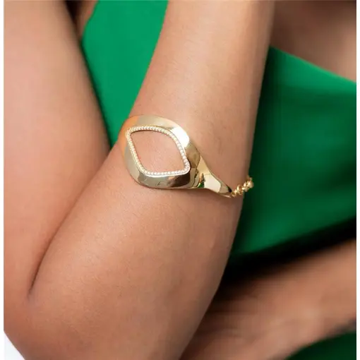 PULSEIRA - BANHADO OURO 18K  - METAL/ZIRCÔNIA