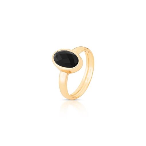 ANEL OVAL OBSIDIANA NEGRA