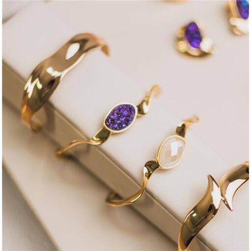 PULSEIRA BANHADA OURO 18K-   DRUSA MULTICOLOR