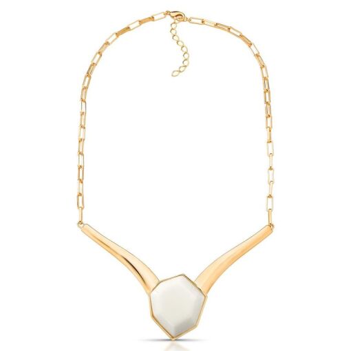 COLAR BANHADO OURO 18K - PORCELANA FACETADA