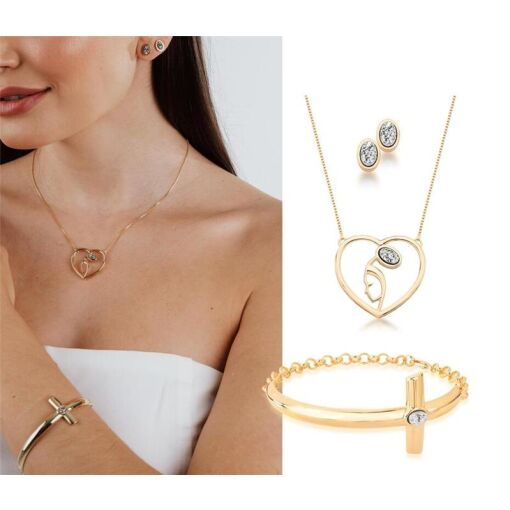 PULSEIRA- BANHADO OURO 18K PEDRA DRUSA PLATINA