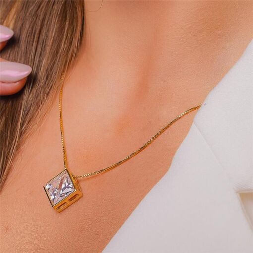 COLAR BANHADO OURO 18K - PEDRA ZIRCÔNIA