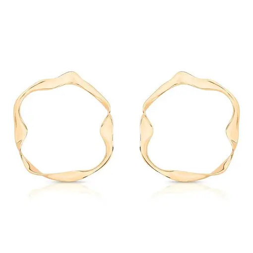 BRINCO ORGÂNICO BANHADO OURO 18K - METAL DOURADO