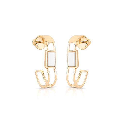 BRINCO BANHADO OURO 18K -  PORCELANA PEROLIZADA