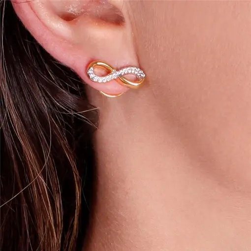 BRINCO INFINITO BANHADO OURO 18K - METAL COM ZIRCONIA -  40CM