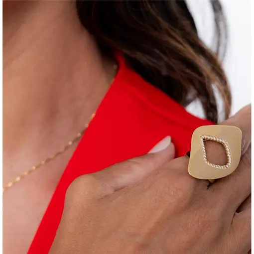 ANEL- BANHADO OURO- 18K  METAL