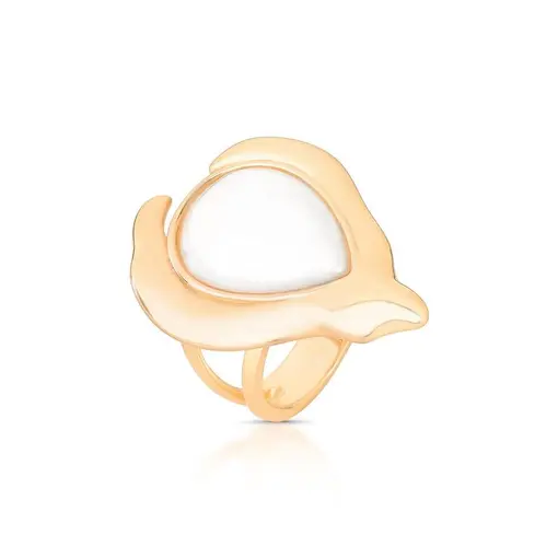 ANEL BANHADO OURO 18K -  QUARTZO DOLOMITA PEROLIZADA