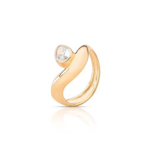 ANEL BANHADO OURO 18K - PEDRA ZIRCÔNIA