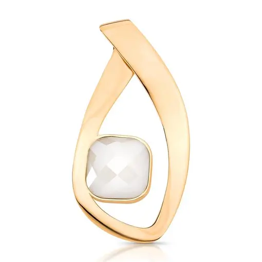 PINGENTE BANHADO OURO 18K - QUARTZO ARAGONITA PEROLIZADA