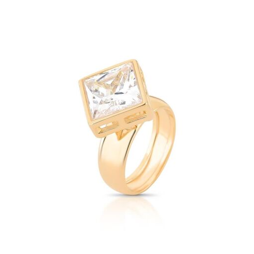 ANEL BANHADO OURO 18K - PEDRA ZIRCÔNIA