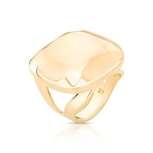 ANEL - BANHADO OURO - METAL FACETADO DOURADO