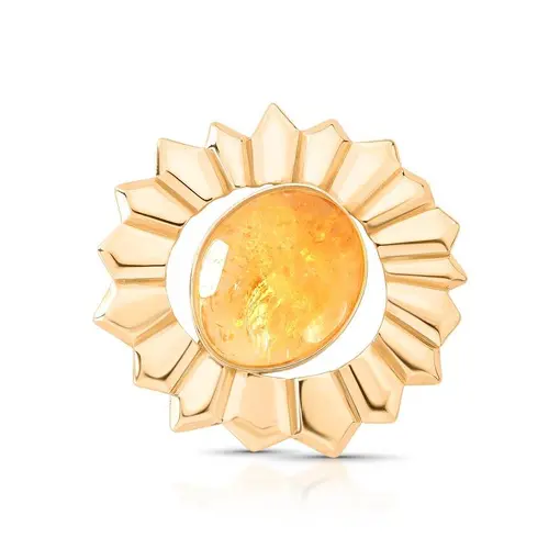 PINGENTE  BANHADO OURO 18K - PEDRA QUARTZO CITRINO