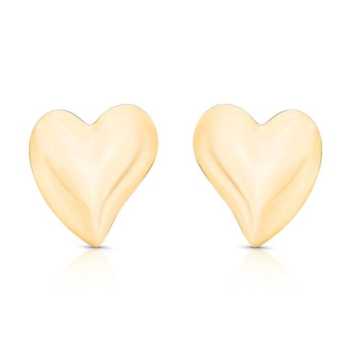 BRINCO CORAÇÃO BANHADO OURO 18K  -  METAL DOURADO