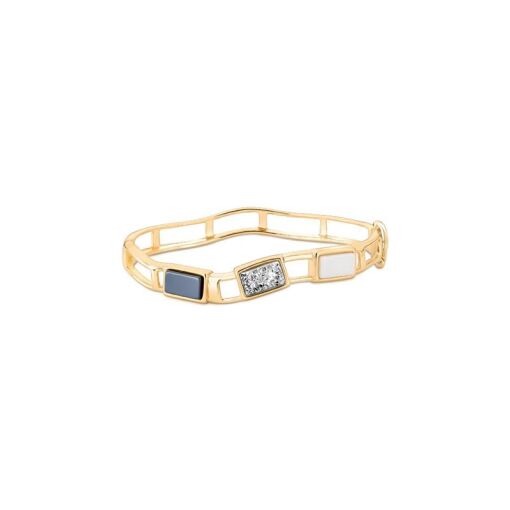 PULSEIRA / BRACELETE BANHADO OURO 18K -  OBSIDIANA NEGRA / DRUSA