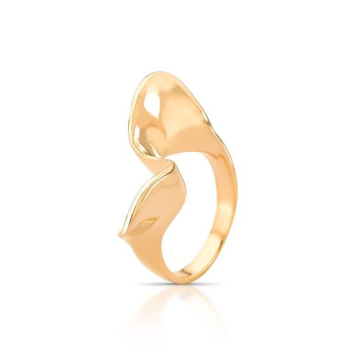 ANEL ORGÂNICO BANHADO OURO 18K - METAL DOURADO