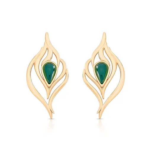 BRINCO BANHADO OURO 18K -  ÁGATA VERDE