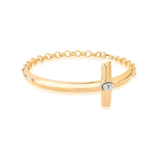 PULSEIRA- BANHADO OURO 18K PEDRA DRUSA PLATINA