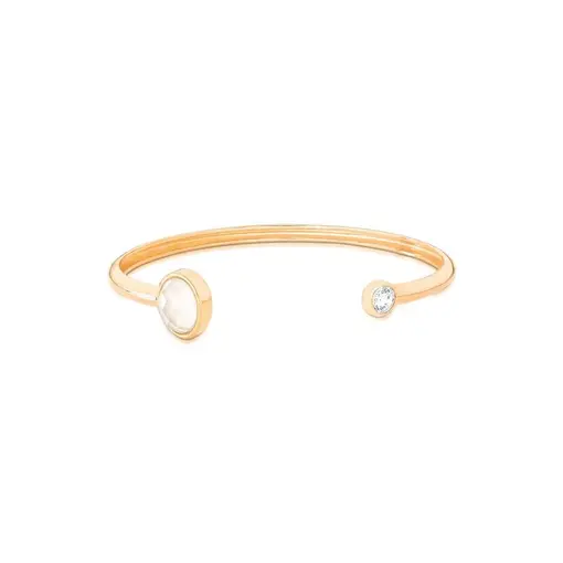 PULSEIRA  BANHADO OURO 18K - QUARTZO ARAGONITA PEROLIZADA