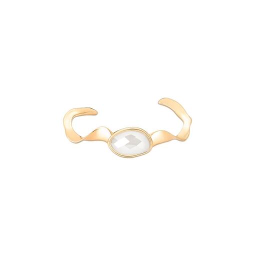PULSEIRA BANHADA OURO 18K-   QUARTZO ARAGONITA PEROLIZADA