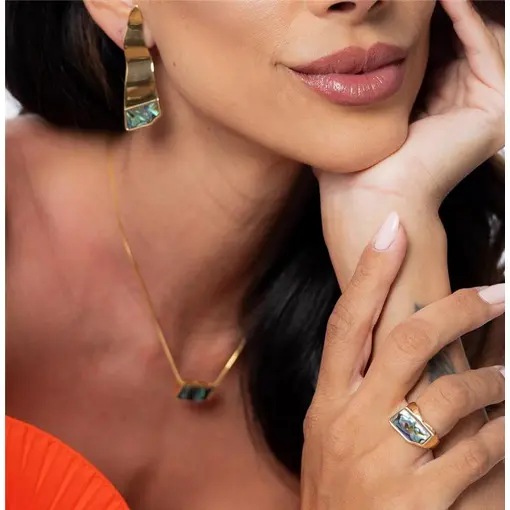 BRINCO BANHADO OURO 18K -  ABALONE