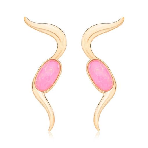 BRINCO-BANHADO OURO- QUARTZO ROSA CASSIS