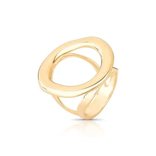 ANEL BANHADO OURO 18K -  METAL DOURADO