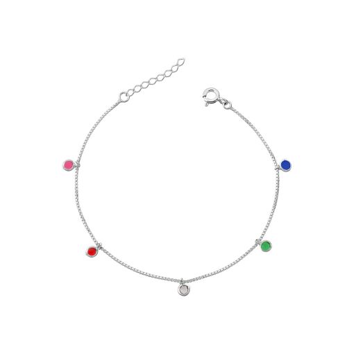 PULSEIRA DE PRATA COM ZIRCÔNIA COLORIDA