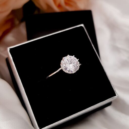 ANEL DE PRATA SOLITÁRIO ZIRCÔNIA G