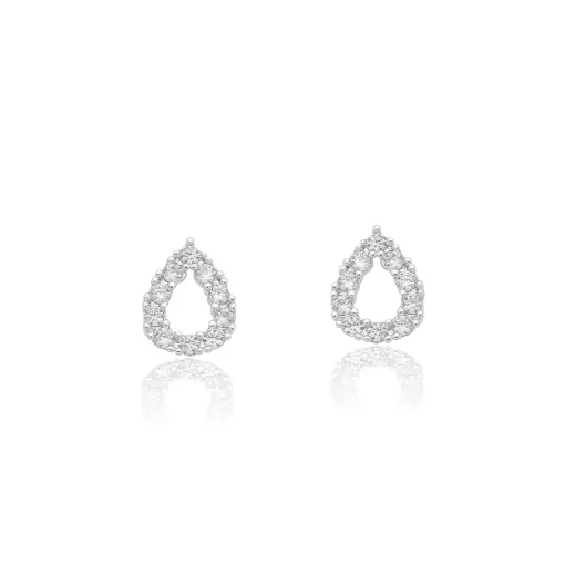 CONJUNTO DE PRATA GOTA CRAVEJADO
