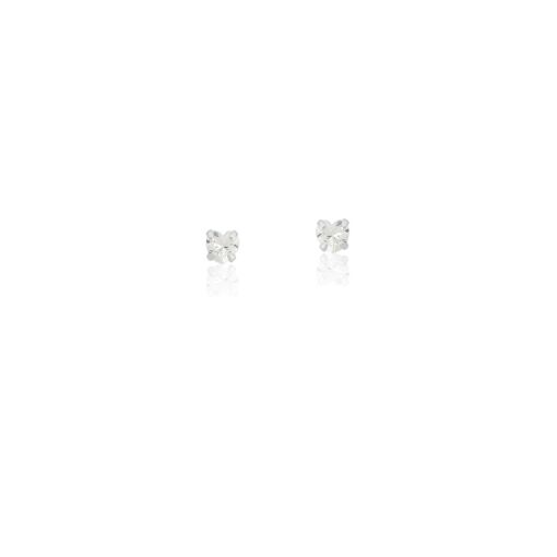 BRINCO DE PRATA ZIRCONIA CORAÇÃO 3MM