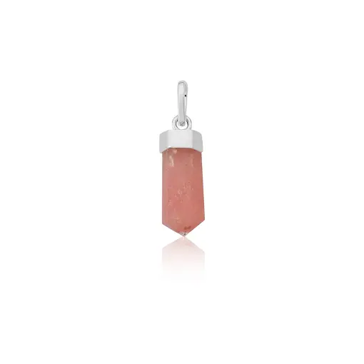 PINGENTE MINI PONTA QUARTZO MORANGO