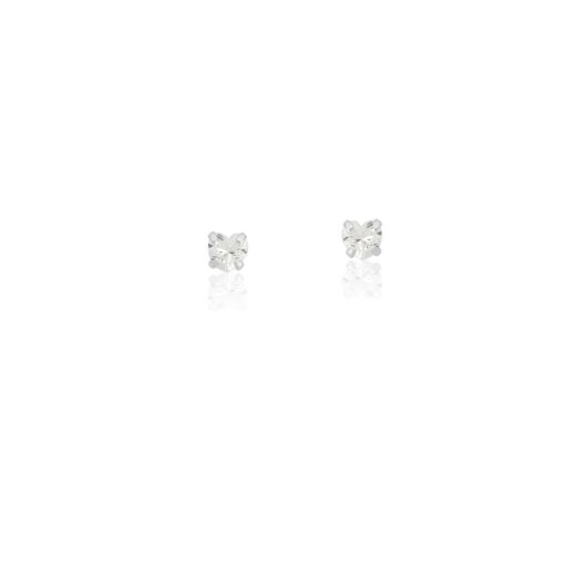 BRINCO DE PRATA ZIRCONIA CORAÇÃO 5MM
