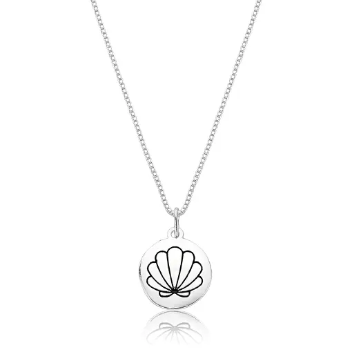GARGANTILHA  DE PRATA MEDALHA CONCHA