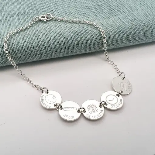 Pulseira Nascimento Com 5 Medalhas