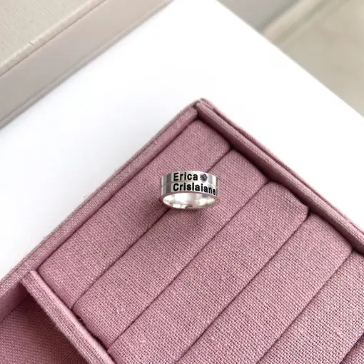 Aliança Personalizada Gravada Com 2 Nomes