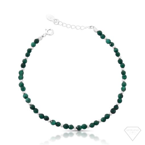 PULSEIRA PEDRAS NATURAS/ BOLINHA PRATA