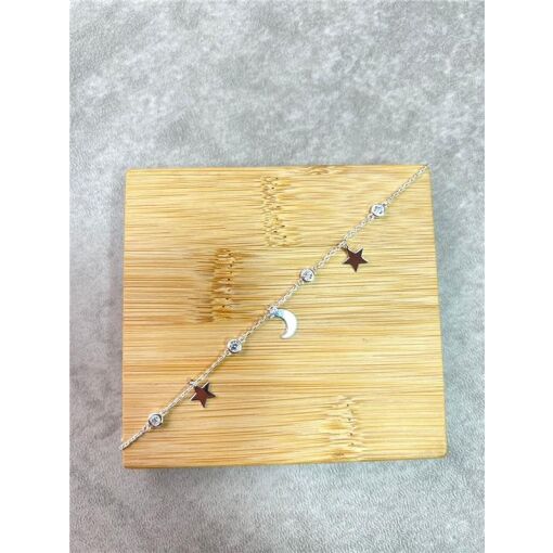 PULSEIRA FEMININA PINGENTE LUA E ESTRELA