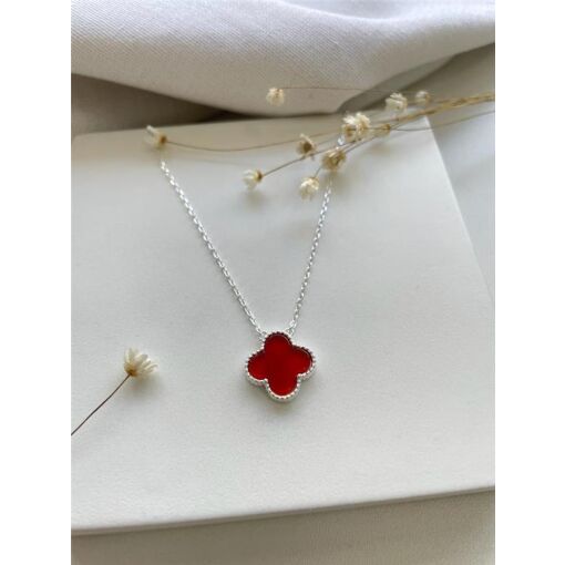 COLAR FLOR PEDRA CORNALINA