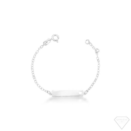 PULSEIRA INFANTIL PLAQUINHA COM CORAÇÃO