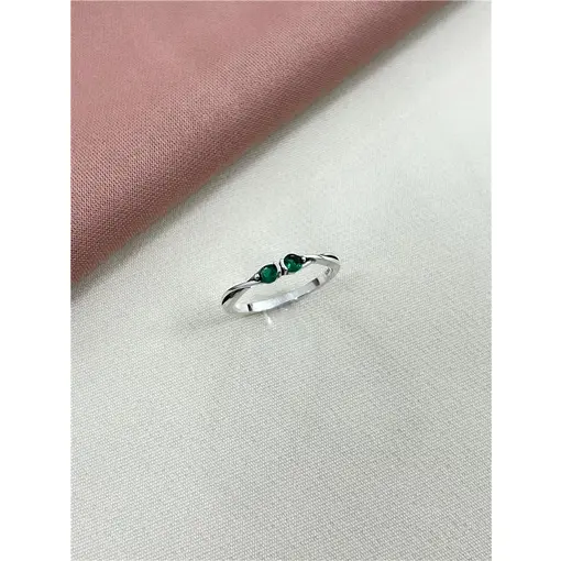ANEL ZIRCÔNIA PEDRA DUPLA (VERDE)