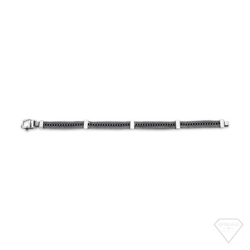 PULSEIRA MASCULINA PRATA ENVELHECIDA