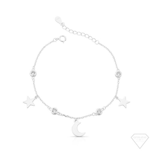 PULSEIRA FEMININA PINGENTE LUA E ESTRELA