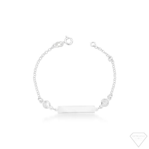 PULSEIRA INFANTIL PLAQUINHA COM ZIRCÔNIA