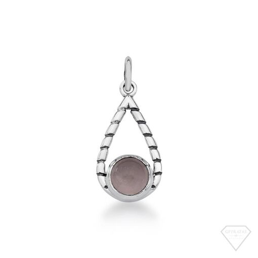 PINGENTE PEDRA QUARTZO ROSA (GOTA)